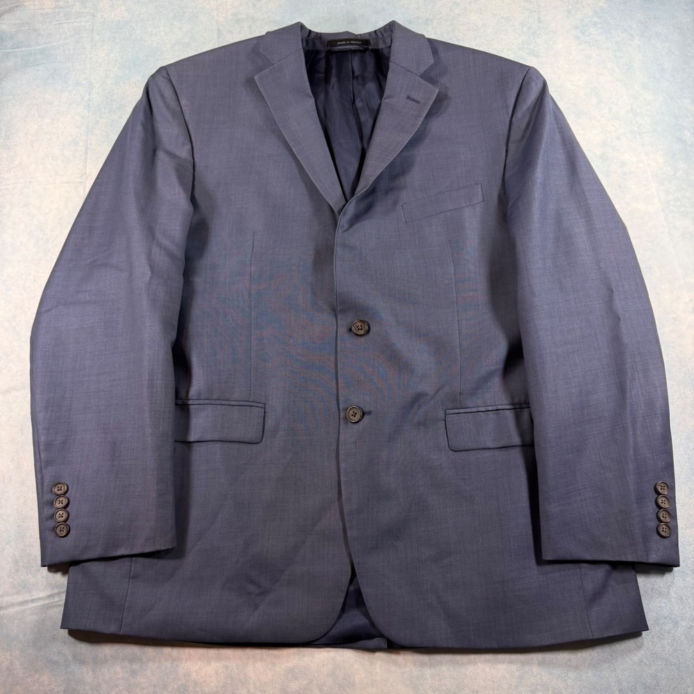 Lauren Ralph Lauren Suit Jacket WOOL Mens 44R Blue Excellent 2-Button Blazer